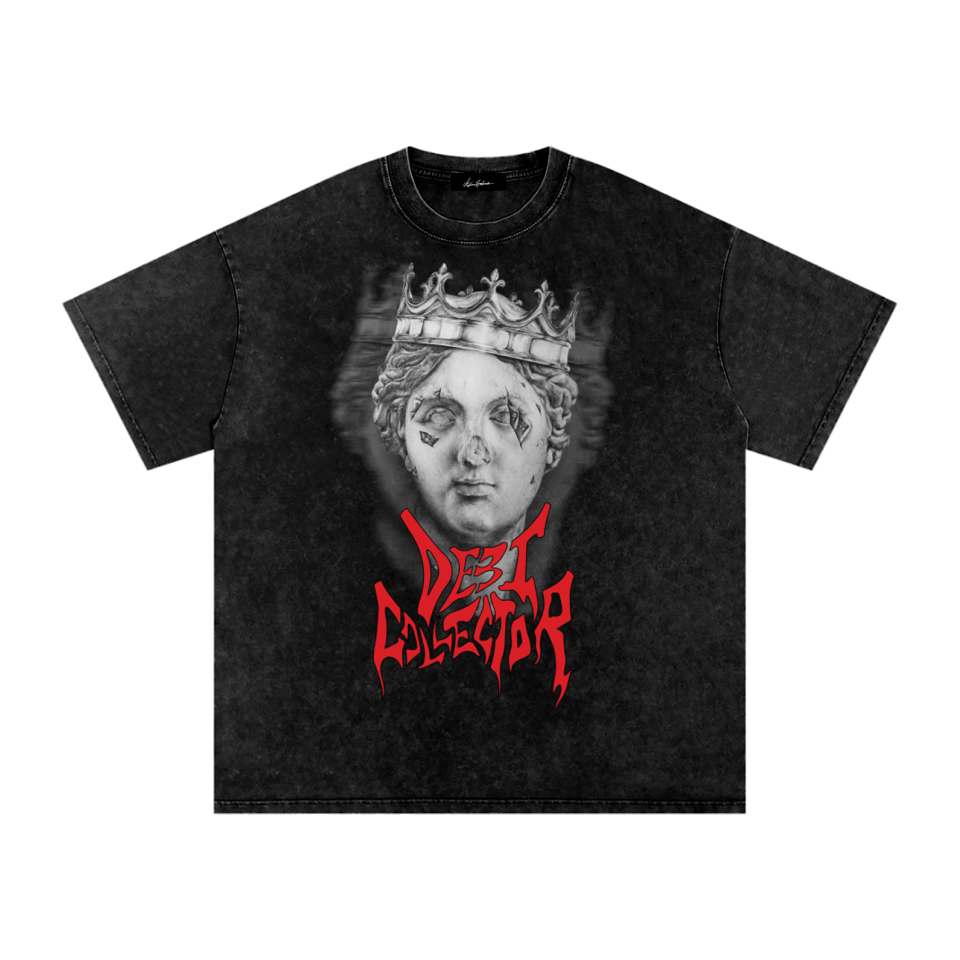 Snow Washed Oversized Cotton T-Shirt